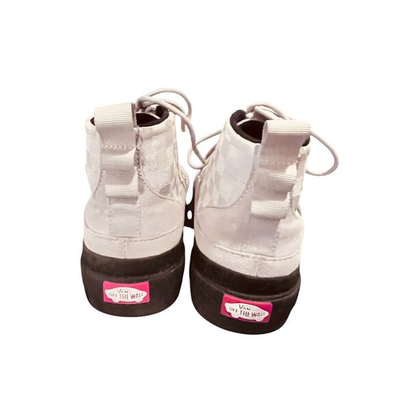 VANS UNISEX COLFAX CHECKERBOARD BOOTS MENS 6.5 WOMENS 8 CREAM SUEDE BLACK Lace - Picture 3 of 8